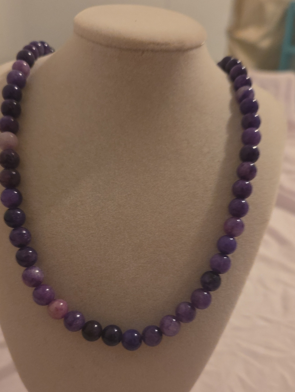 Dark Purple Jade Necklace -